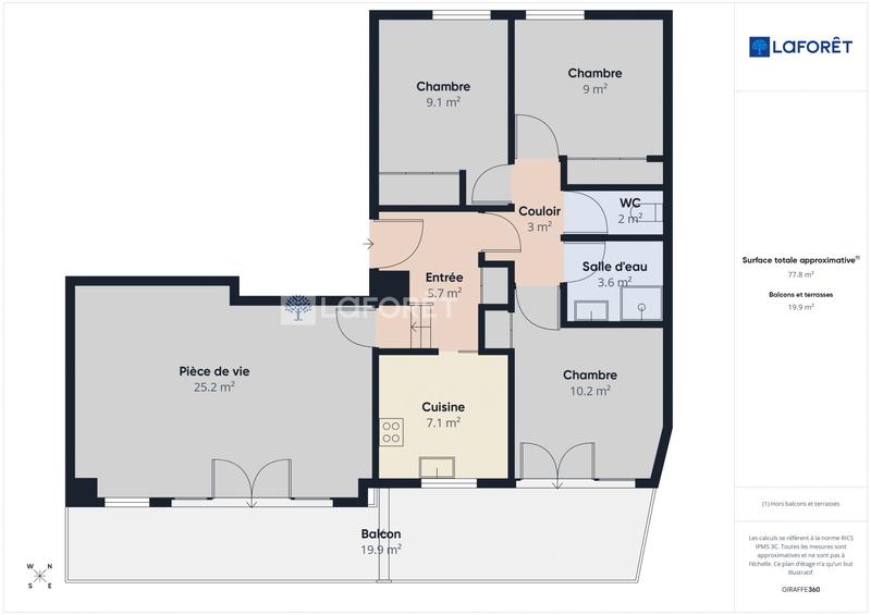 Appartement - 77 m² - 4 pièces