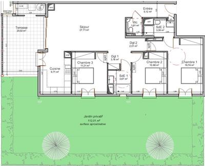 Appartement - 96 m² - 4 pièces
