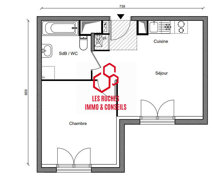 Appartement - 38 m² - 2 pièces
