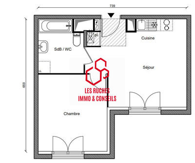 Appartement - 38 m² - 2 pièces
