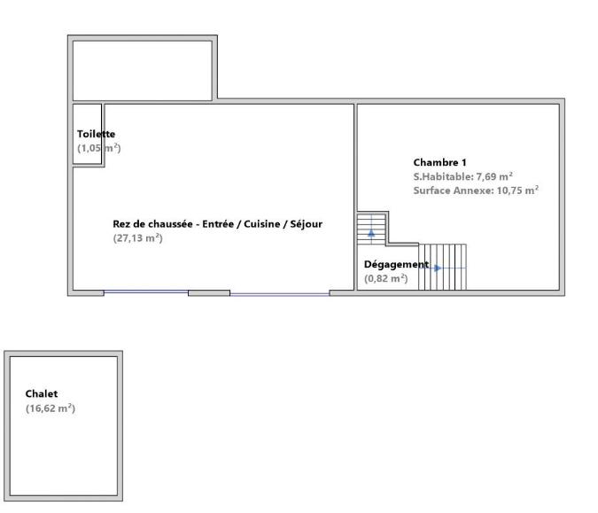 Maison - 60 m² - 3 pièces