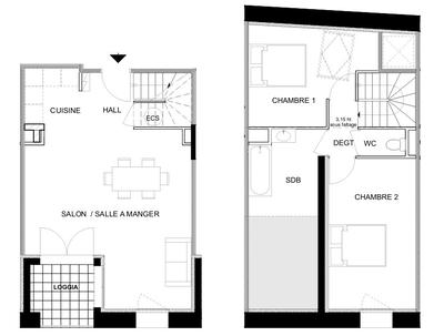Appartement - 71 m² - 3 pièces