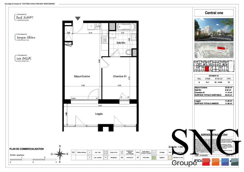 Appartement - 40 m² - 2 pièces