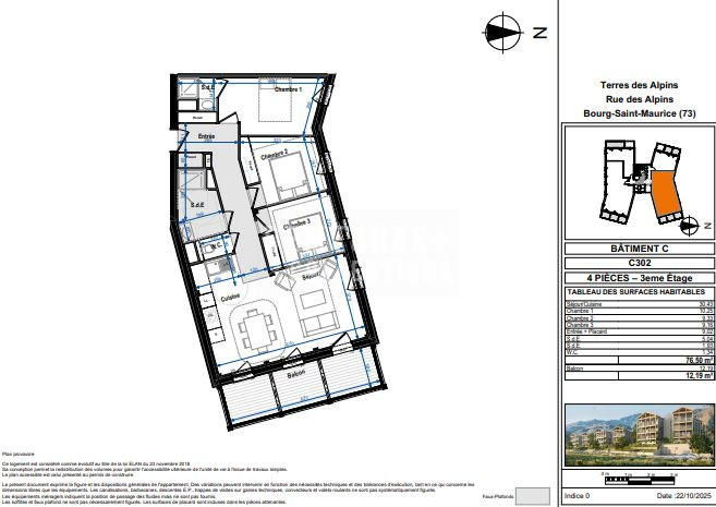 Appartement - 77 m² - 4 pièces