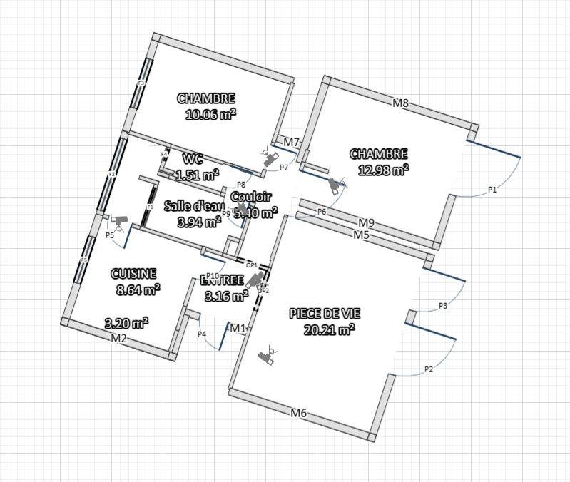 Appartement - 65 m² - 3 pièces