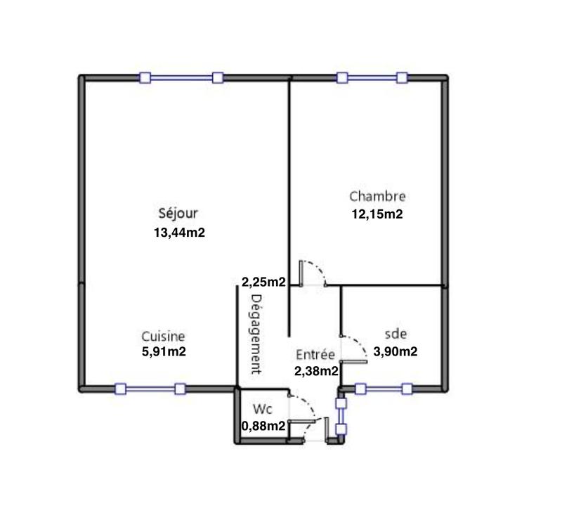 Appartement - 41 m² - 2 pièces