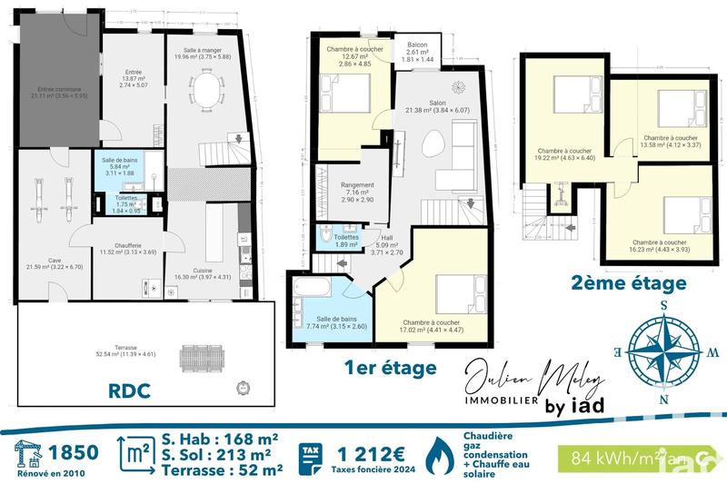 Appartement - 168 m² - 7 pièces