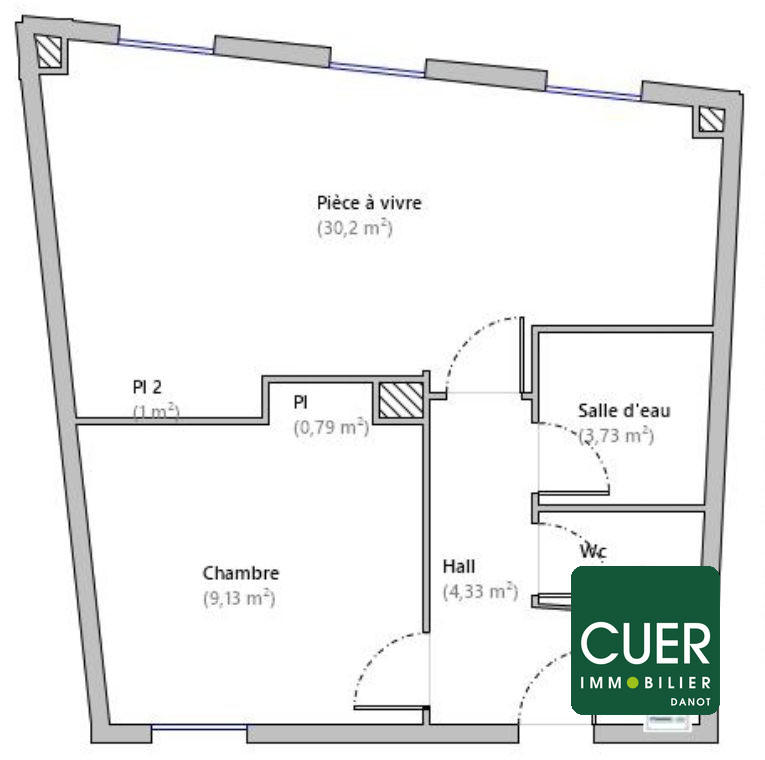 Appartement - 50 m² - 2 pièces