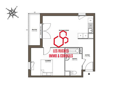 Appartement - 46 m² - 2 pièces