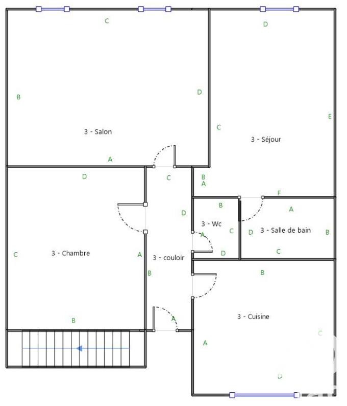 Appartement - 62 m² - 4 pièces