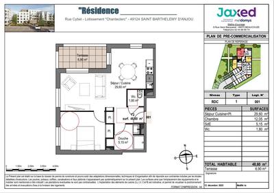 Appartement - 48 m² - 2 pièces