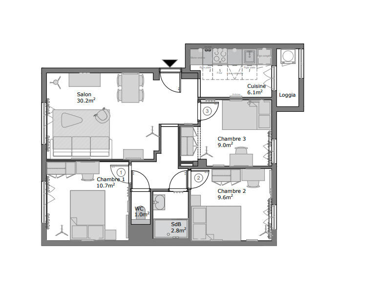 Appartement - 65 m²