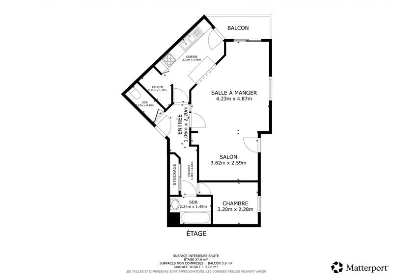 Appartement - 55 m² - 2 pièces