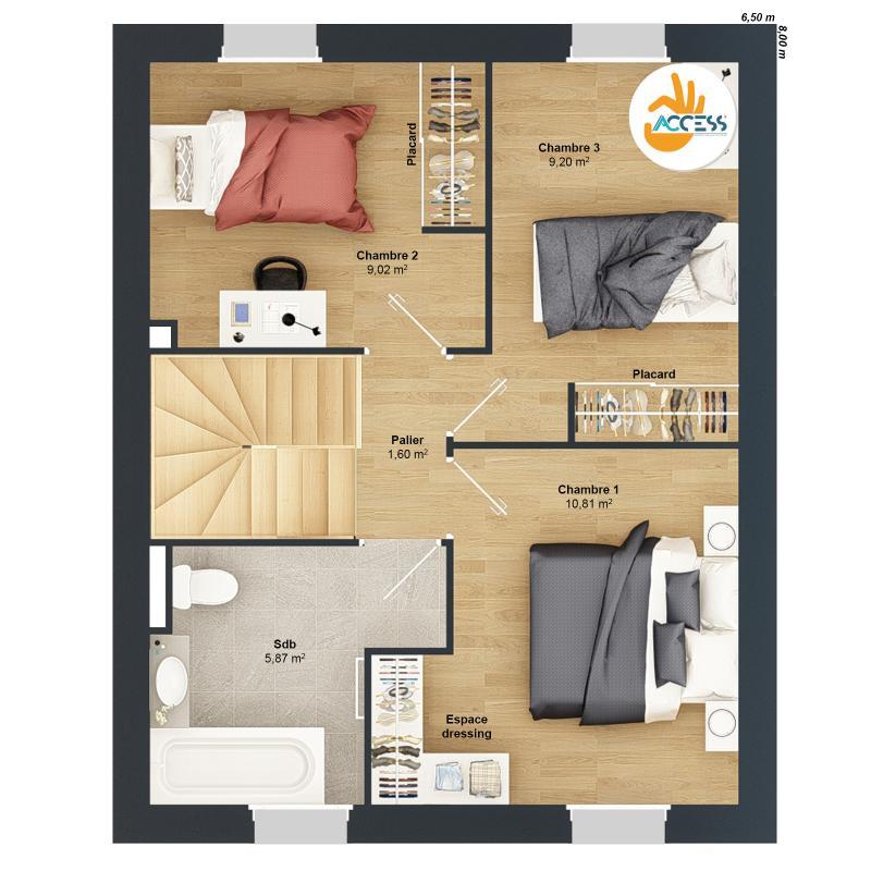 Maison - 75 m² - 5 pièces