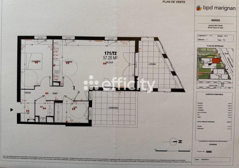 Appartement - 57 m² - 2 pièces