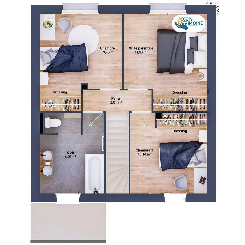 Maison - 77 m² - 5 pièces