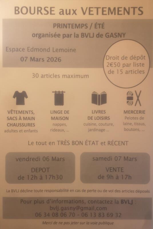 Bourse aux vêtements printemps-été