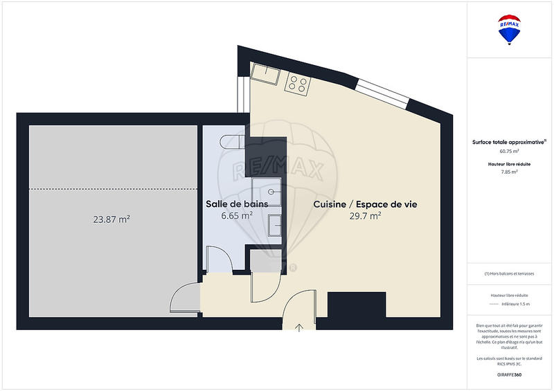 Appartement - 50 m² - 2 pièces