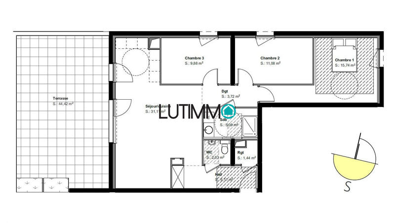 Appartement - 86 m² - 4 pièces