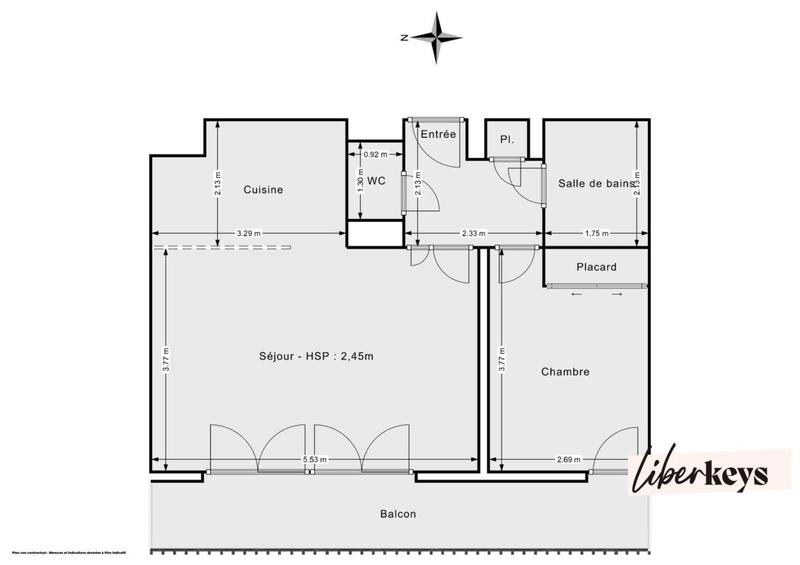 Appartement - 47 m² - 2 pièces