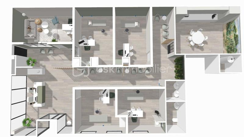 Bureau - 192 m² - 5 pièces