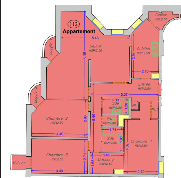 Appartement - 104 m² - 5 pièces