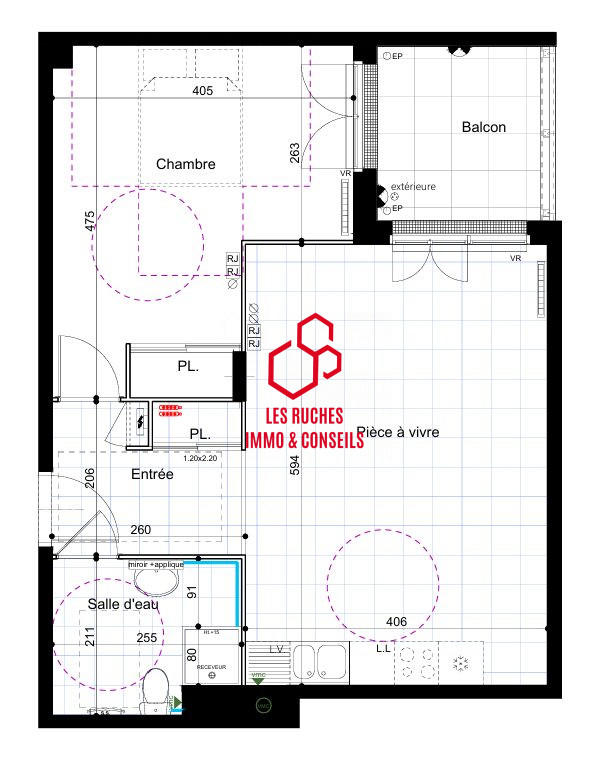 Appartement - 50 m² - 2 pièces
