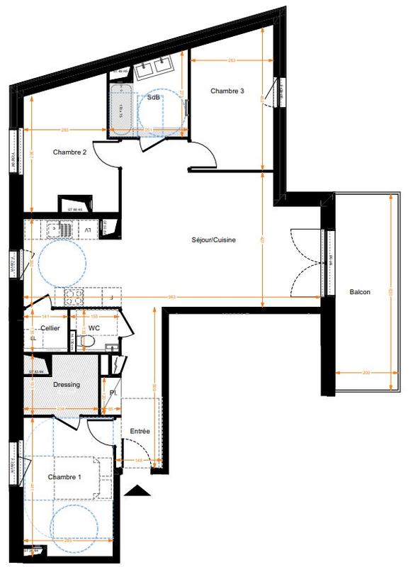 Appartement - 92 m² - 4 pièces