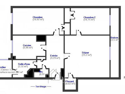 Appartement - 53 m² - 3 pièces