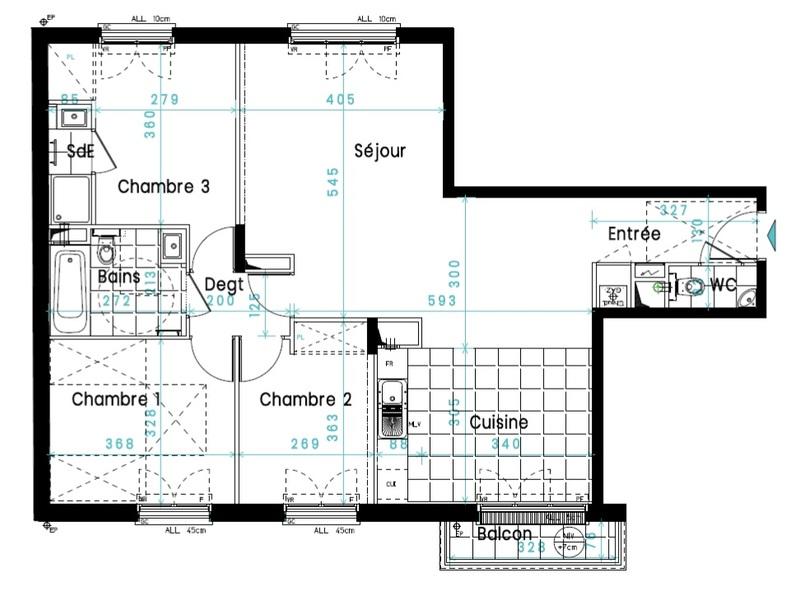 Appartement - 92 m² - 4 pièces