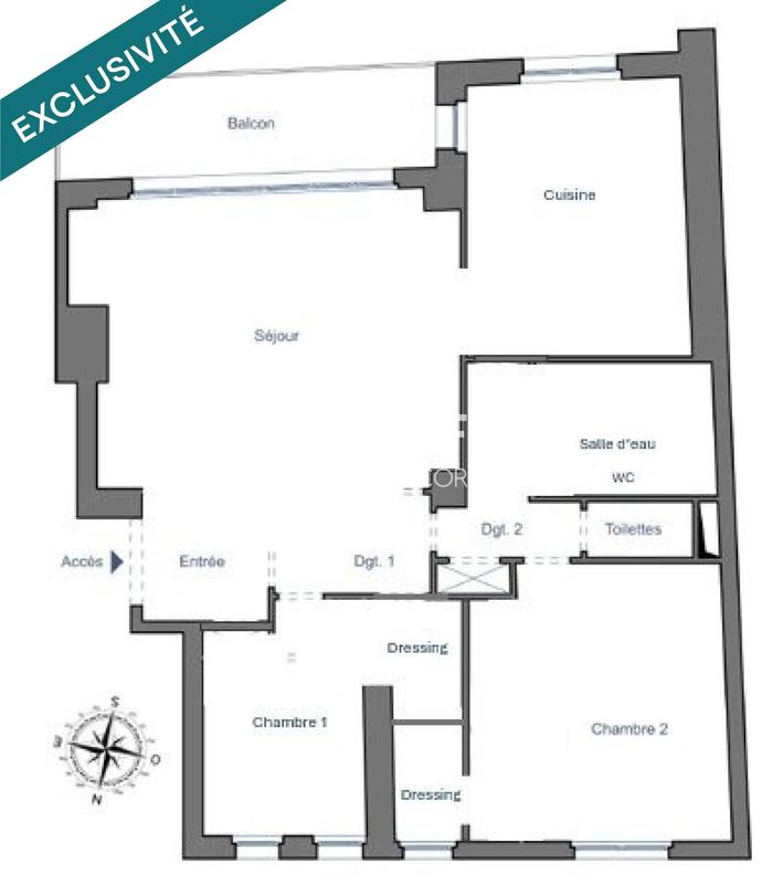 Appartement - 83 m² - 3 pièces