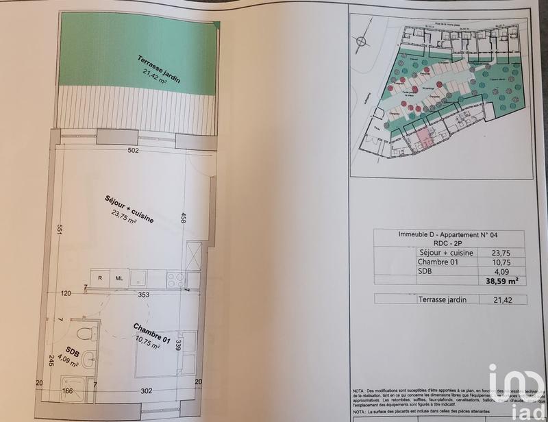 Appartement - 39 m² - 2 pièces