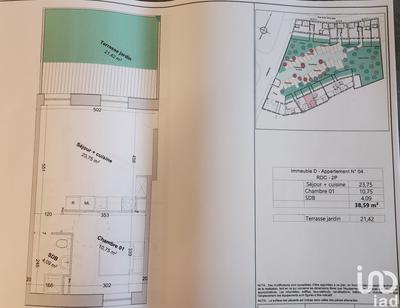 Appartement - 39 m² - 2 pièces