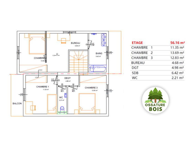 Maison - 113 m² - 5 pièces