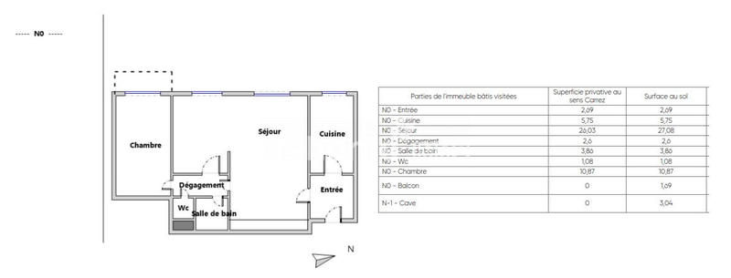 Appartement - 53 m² - 2 pièces