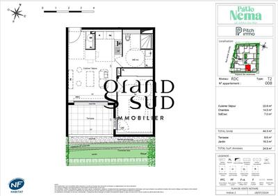 Appartement - 44 m² - 2 pièces