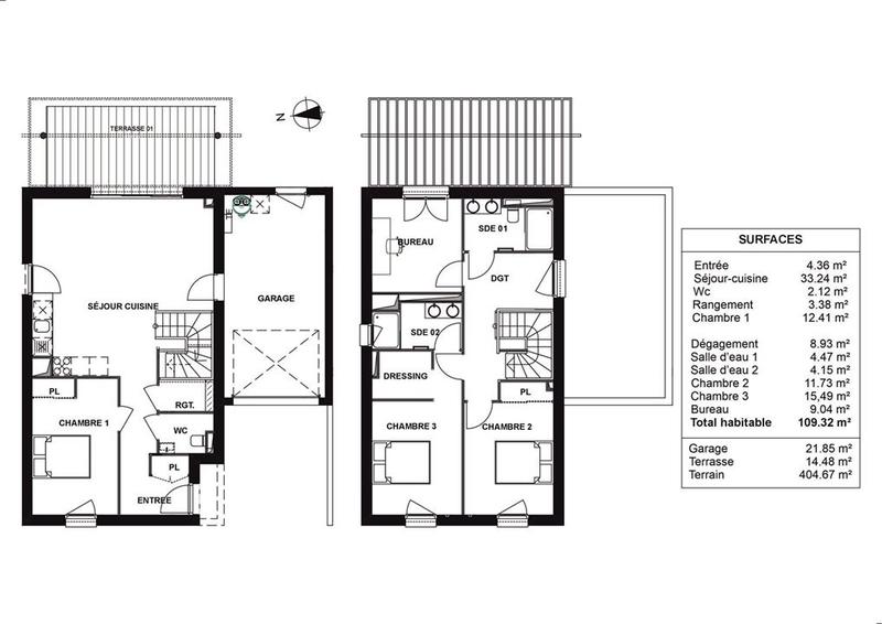 Maison contemporaine - 109 m² - 5 pièces