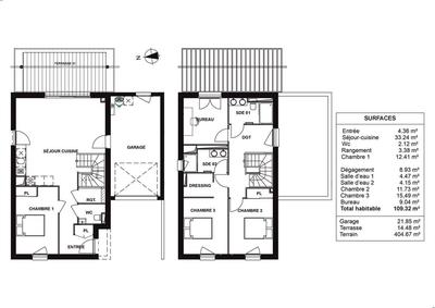 Maison contemporaine - 109 m² - 5 pièces