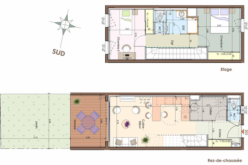 Maison - 64 m² - 3 pièces