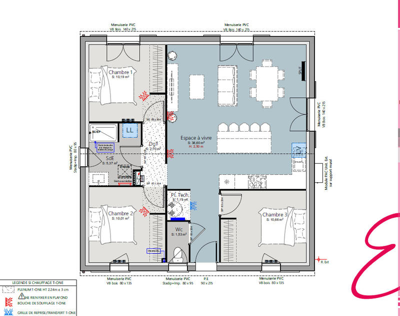 Maison - 80 m² - 4 pièces