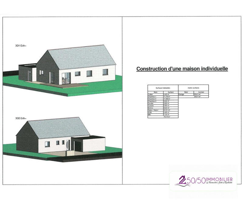 Maison - 80 m² - 4 pièces