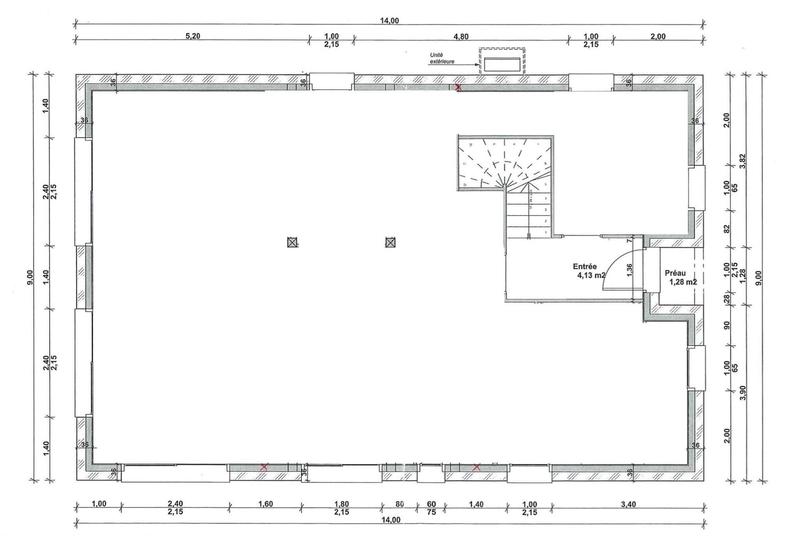 Appartement - 95 m² - 1 pièce