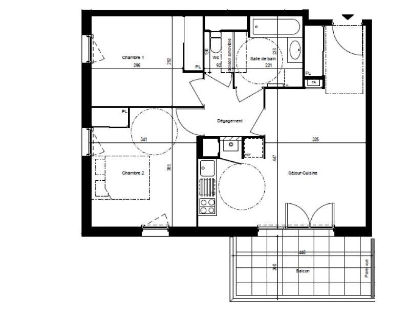 Appartement - 57 m² - 3 pièces