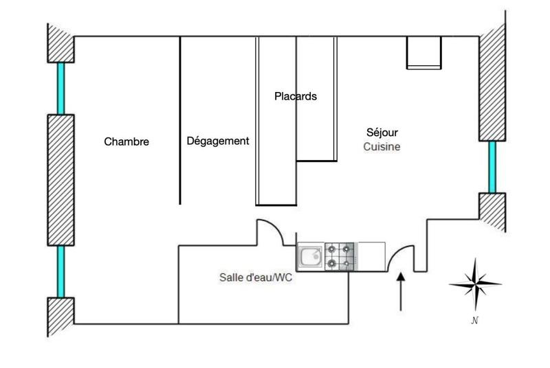Appartement - 33 m² - 2 pièces