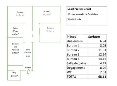 Appartement - 68 m² - 4 pièces