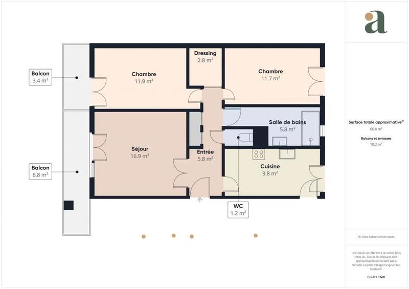 Appartement ancien - 65 m² - 3 pièces