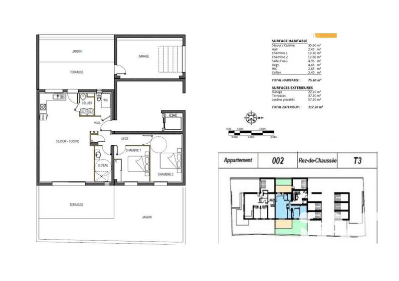 Appartement - 76 m² - 3 pièces