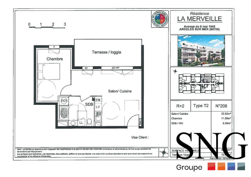Appartement - 42 m² - 2 pièces