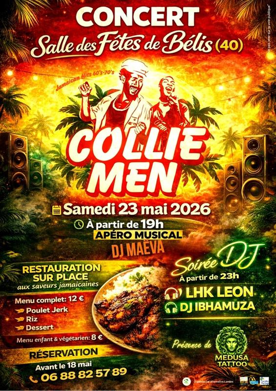 Soirée Alternative Landes : Concert Collie Men, Dj's, Tattoo &amp; Saveurs Jamaïcaines