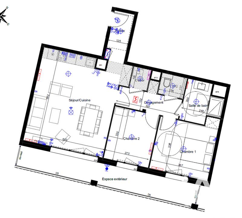 Appartement - 70 m² - 3 pièces